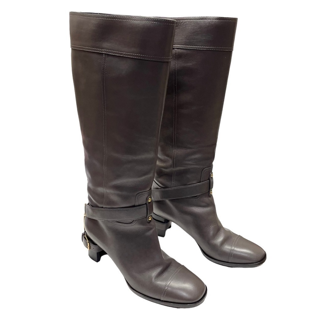 Yves Saint Laurent YSL Rive Gauche Boots Knee High Size 37 1/2